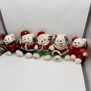 Lot of 5 Vintage Christmas Bears