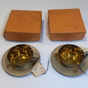 Vintage USSR 875 Silver Cup & Saucer Sets - 276g