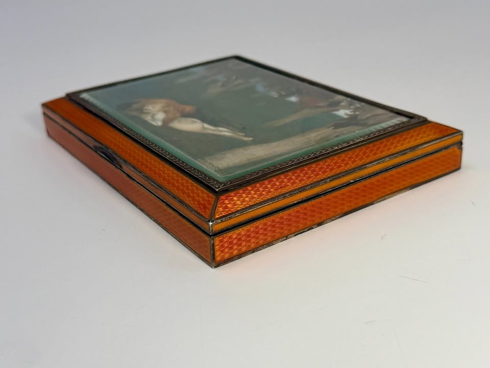 Antique Sterling Silver & Guilloché Enamel Desk Box by Foster & Nightingale 634g - Image 5