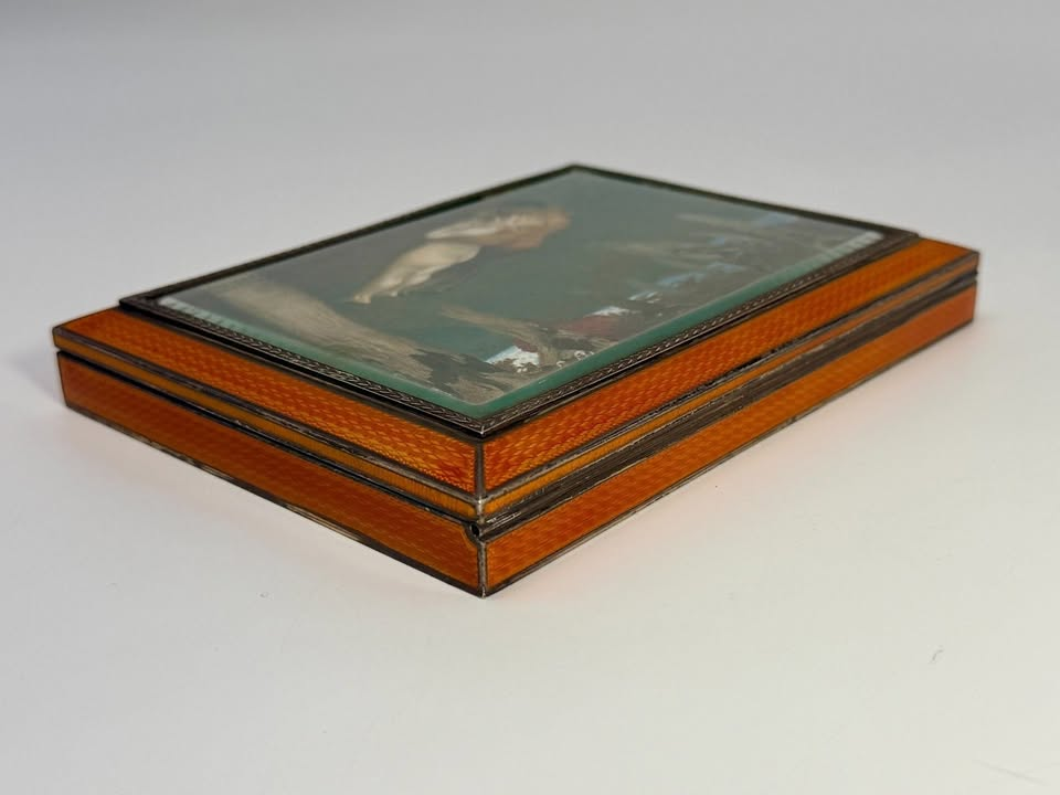 Antique Sterling Silver & Guilloché Enamel Desk Box by Foster & Nightingale 634g - Image 4
