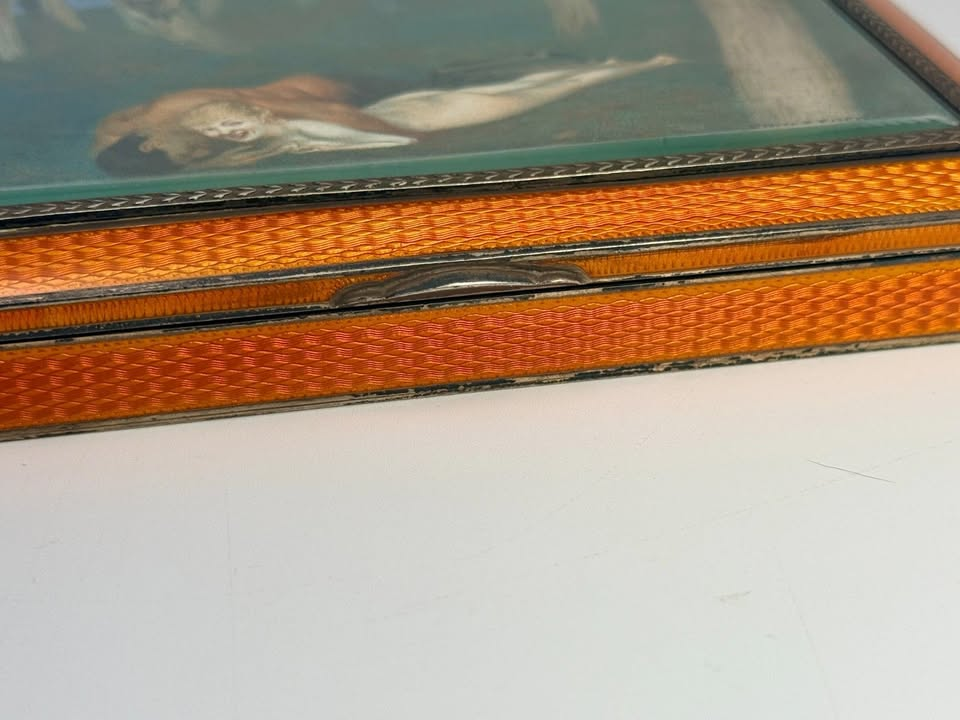 Antique Sterling Silver & Guilloché Enamel Desk Box by Foster & Nightingale 634g - Image 8