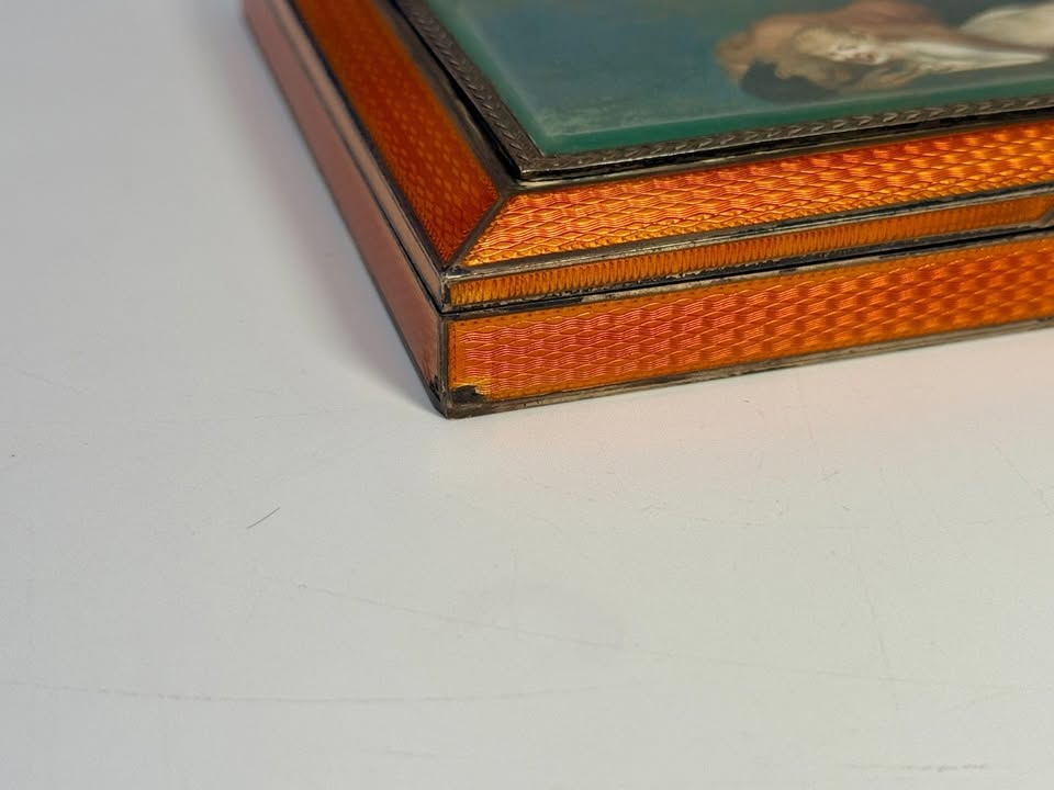 Antique Sterling Silver & Guilloché Enamel Desk Box by Foster & Nightingale 634g - Image 7